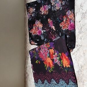 TWO floral Infinity scarves